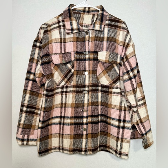 Aly Daly Jacket woman plaid shacket jacket sz M - Picture 1 of 3